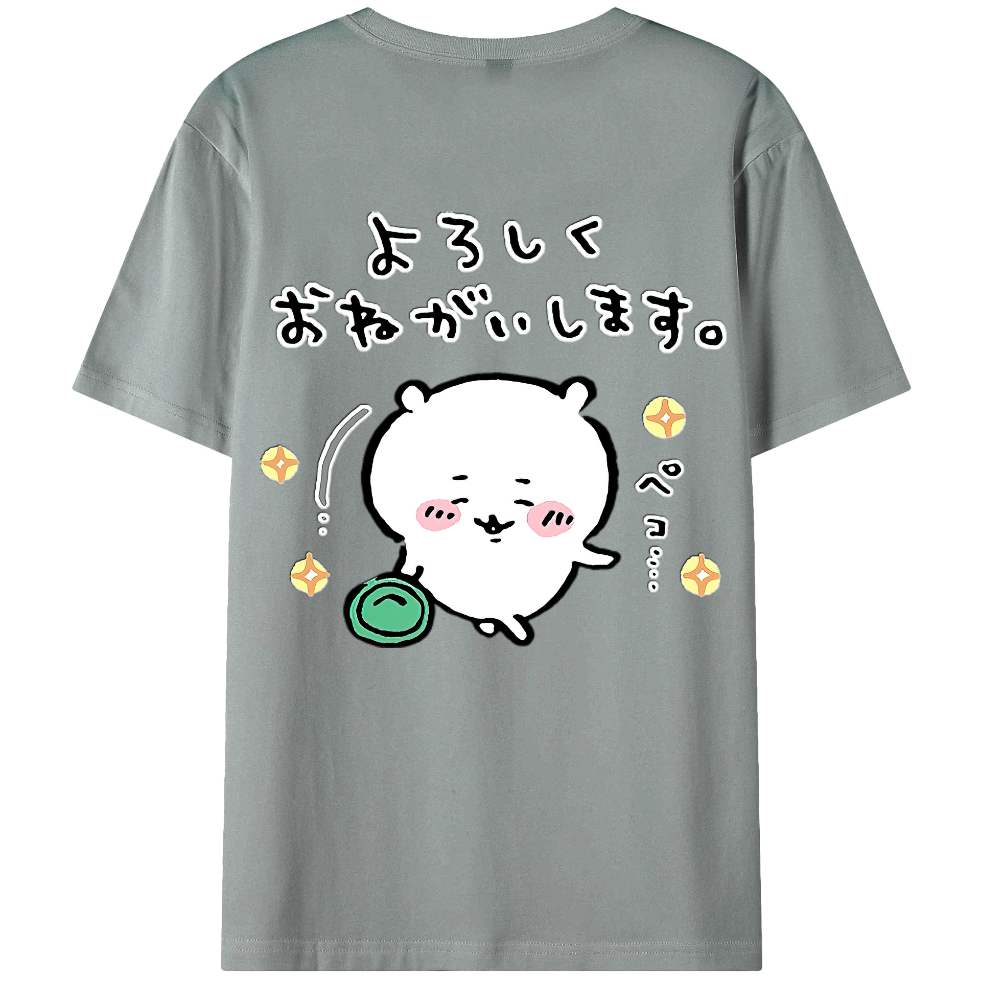 （画像用） ちいかわ ちいかわ Chii-kawa chiikawa 綿100％ メンズ半袖Tシャツ（バックプリント） 通気性